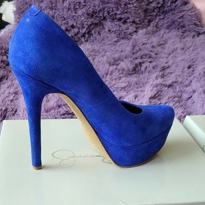 Jessica Simpson - Waleo/Royal Blue Suede Platform Pumps